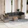VidaXL Garden Lounge Set with Cushions 7 Pcs, Patio Sofas, Patio Furniture Set, Outdoor Furniture, Grey 3226025