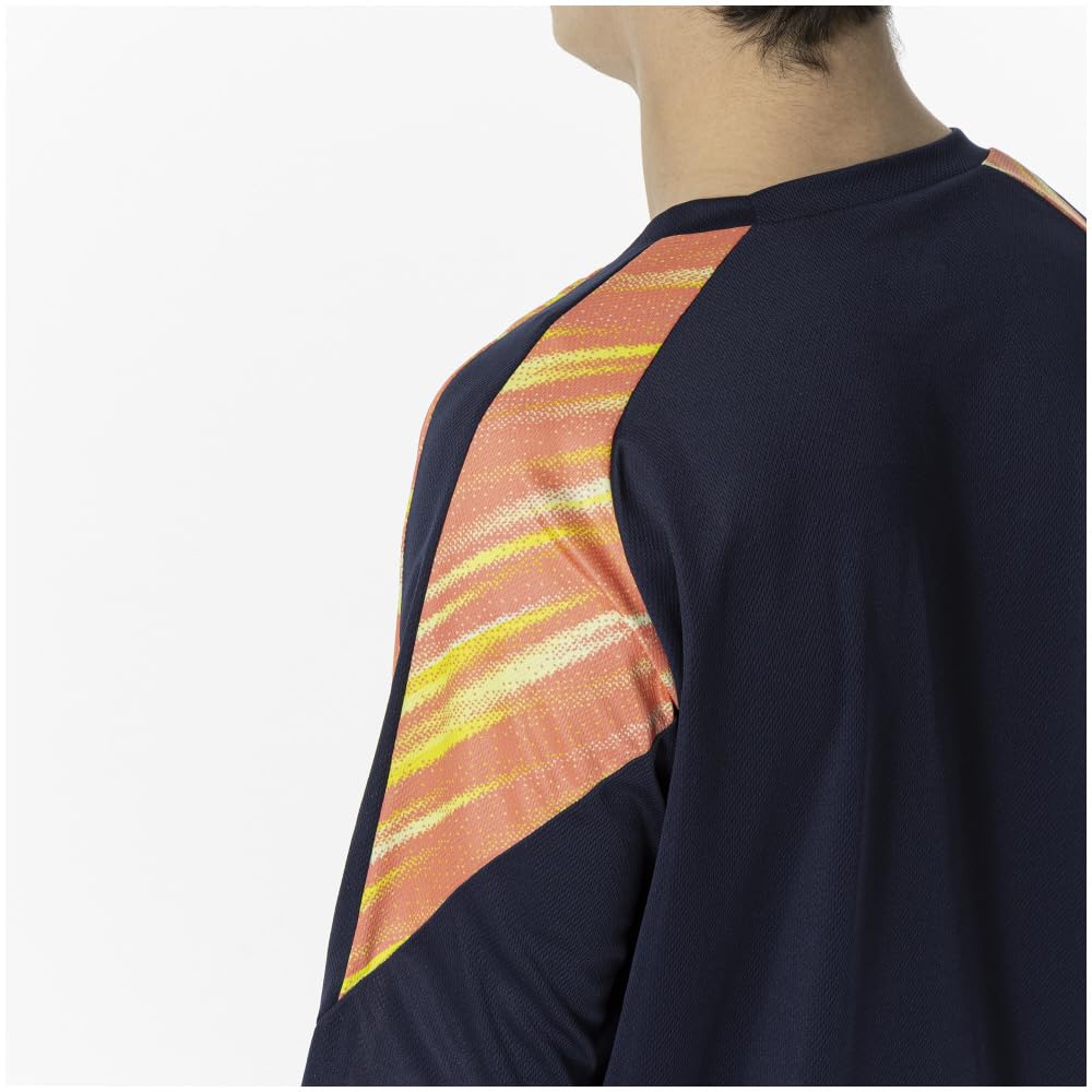 Mizuno Football Wear Long Sleeve Field and Deep XL Shirt, Moisture-Wicking Quick-Drying, Navy, (P2MAA506)