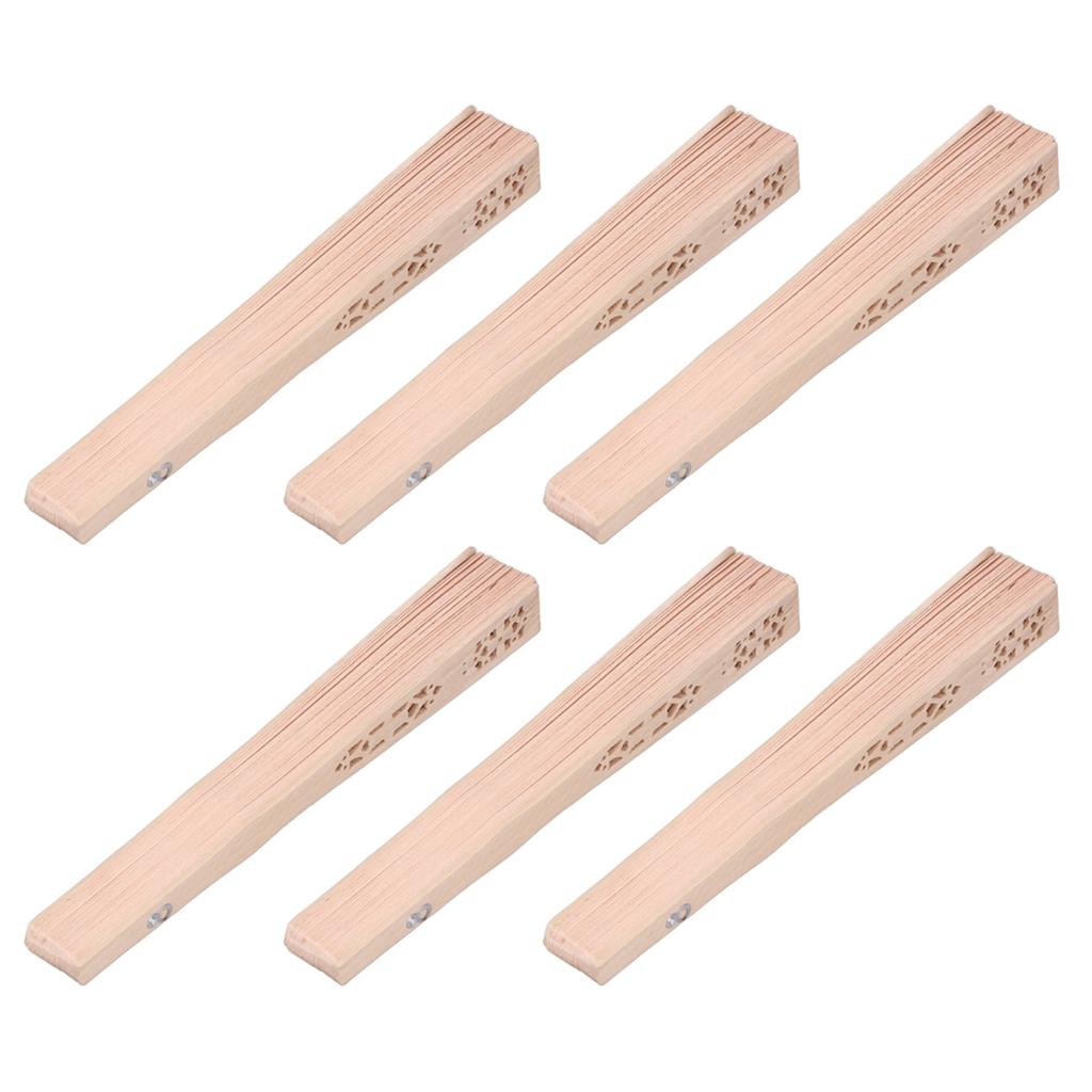 12 ks Dřevěné ruční vějíře Čínský styl Dutý Skládací Ruční vějíř na svatební dar Párty DIY