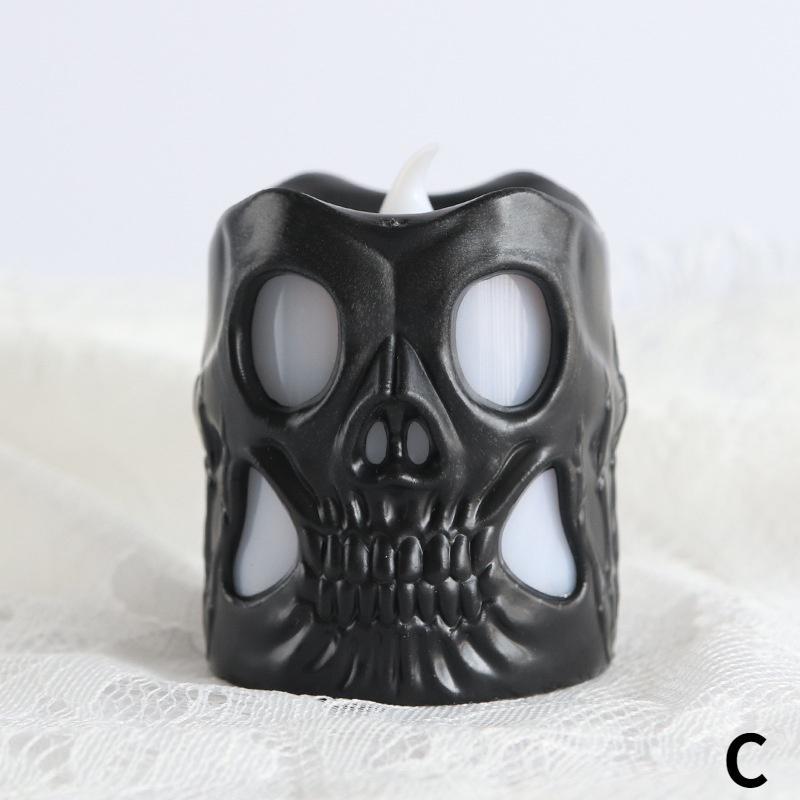 Halloween Skelett Kerzenlicht Dekorationszubehör Nachtlicht LED Siebenfarbig Elektronisch Blinkendes Kürbislicht