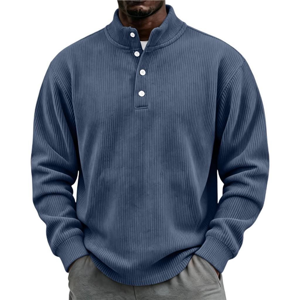 Men's Vintage Corduroy Casual Shirt with Stand Collar