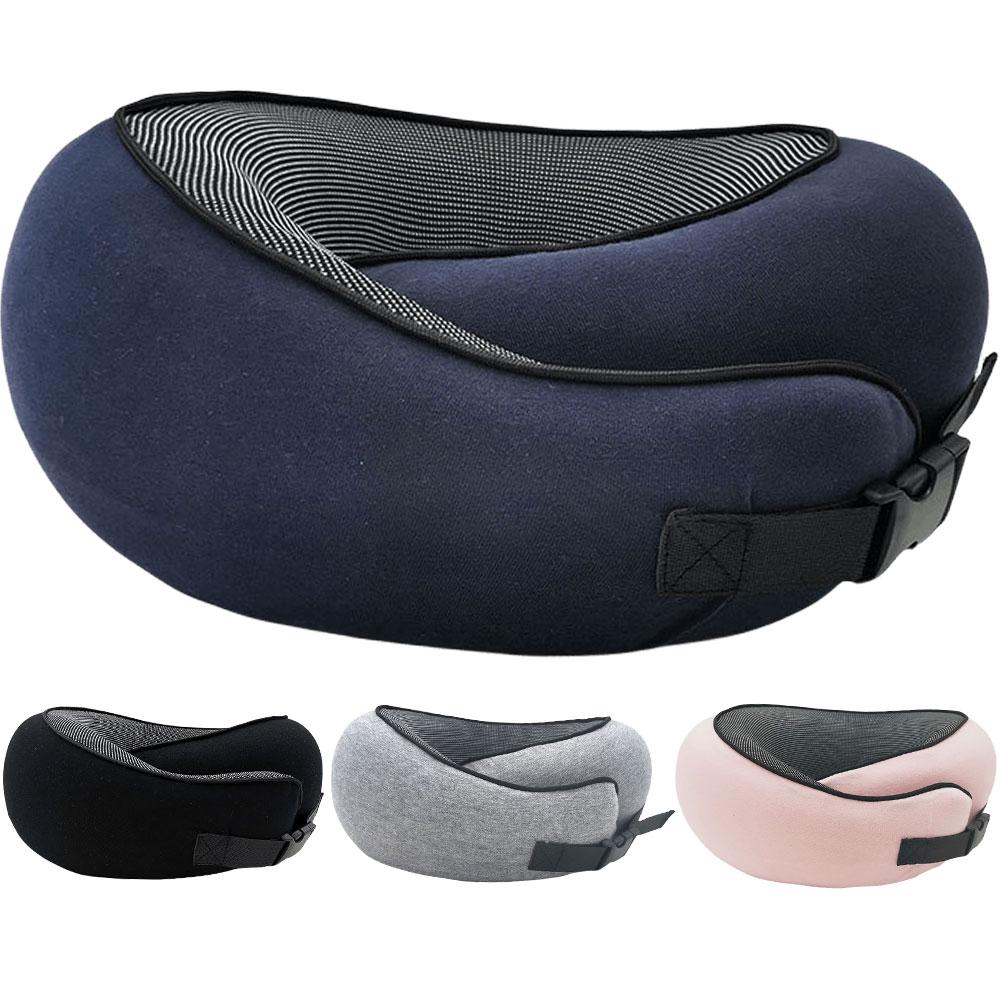 U-shaped Travel Pillow Soft Neck Support Cushion Rebound Flight Sleeping Pillow Comfy for Airplane Office