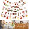 Pulling Flag Christmas Ornament Cartoon Santa Claus Party Hanging Banner Decor