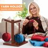 Spinning Knitting Tools Wooden Yarn Holder Magnetic Thread Spool with 2 Axles Wool Ball Winder with Phone Holder