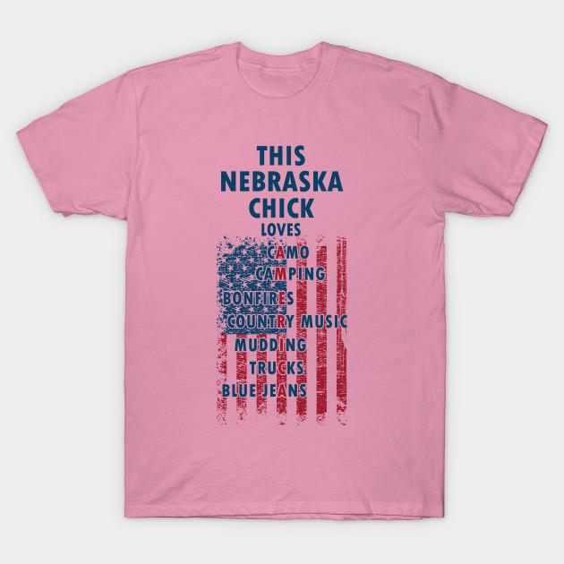 T Shirt Women Nebraska Chick Funny Usa Country Girls Pride Gift Harajuku Print Kawaii Tshirt Summer Short Sleeve Female T-Shirt Top Tee