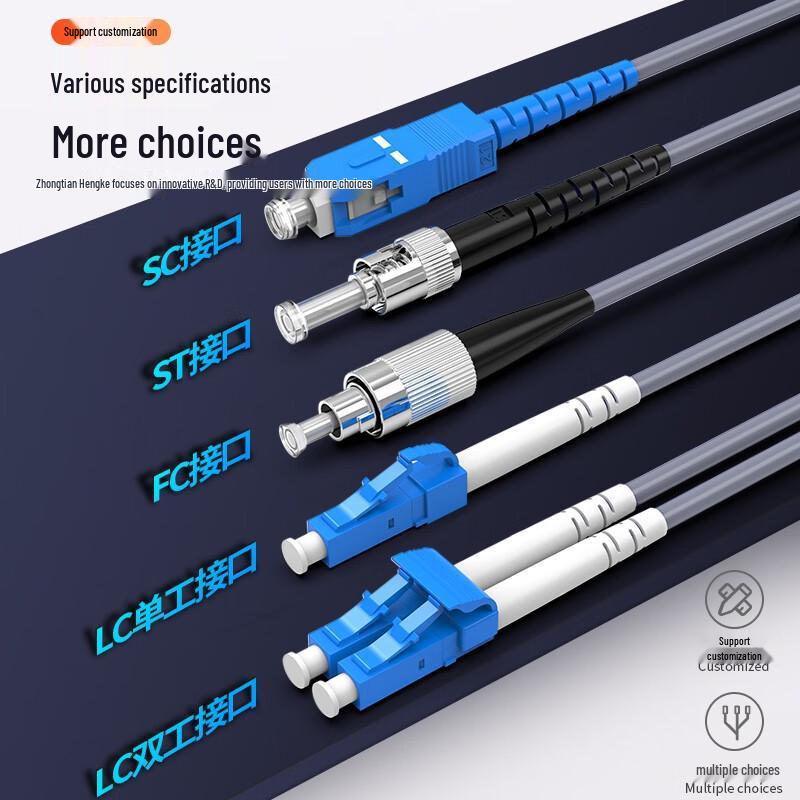 Zhongtianhengke Indoor Armored Multimode Duplex Fiber Optic Patch Cable