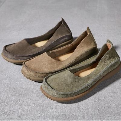 Mode AIYUQI Damen Ballerinas Retro Echtleder Damen Ballerinas Rutschfest 2025 Frühling Neu Slipper Damenschuhe