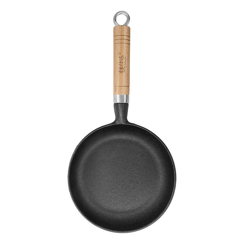 Telssida Cast Iron Small Frying Pan, Flat Bottom Pan, Egg Pan, Steak Pan,Uncoated Wrought Iron Pan, Mini Breakfast Pan