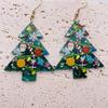 Acrylic Santa Claus & Snowflake Bell Christmas Earrings - European & American Style