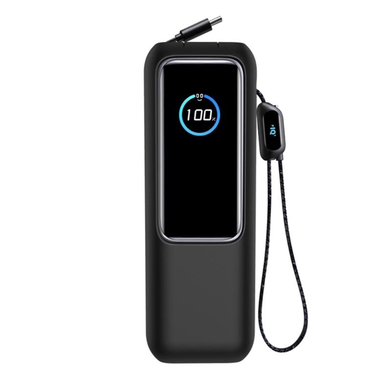 

Силиконовый чехол для повербанков 25000 мАч 165 Вт, портативное зарядное устройство, защитный чехол, дорожная сумка для переноски, сумка для хранения карт чёрный