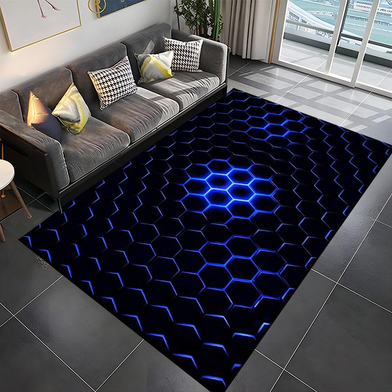 3D Abstrakter Spiegel Geometrische Illusion Großer Bereich Teppich Teppich für Zuhause für Wohnzimmer Schlafzimmer Sofa Dekor Boden Kinder Spielmatte Geschenk