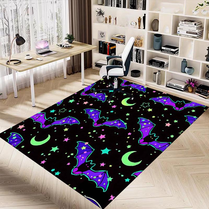 1PC Bat Moon Non-Slip Floor carpet, Office, family, bedroom, Studio - Large Area Rug, Vibrant Colors, Longlasting Material-X403