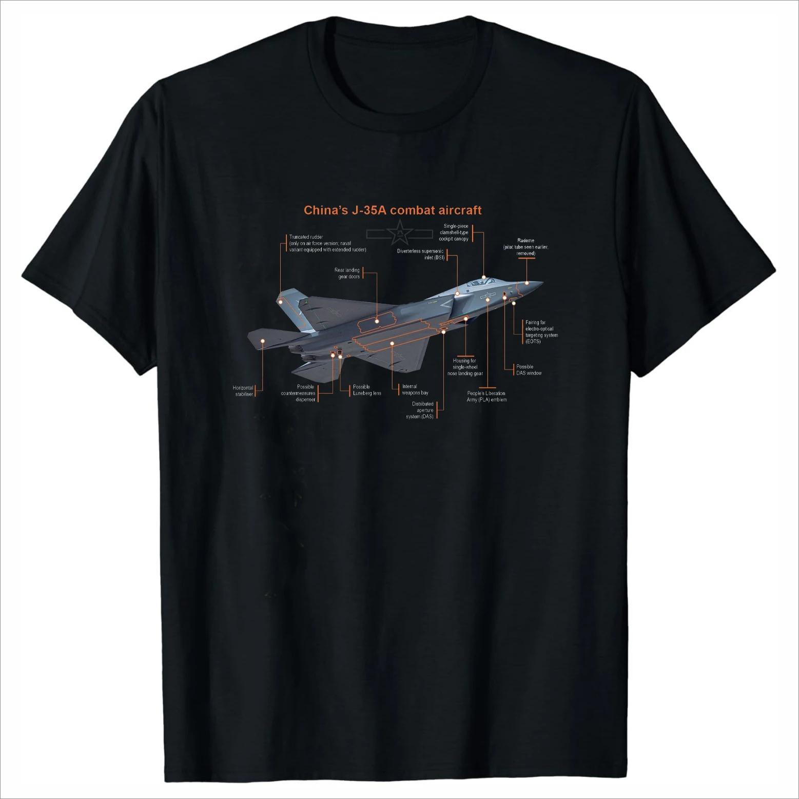 

China Navy Carrier Aircraft J-35 Stealth Fighter T-Shirt 100% Cotton O-Neck Short Sleeve Summer Casual Mens T-shirt Streetwea... S разноцветный