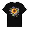 Women's Fashionable Round Neck Casual Retro Print Short Sleeved T-shirt Top