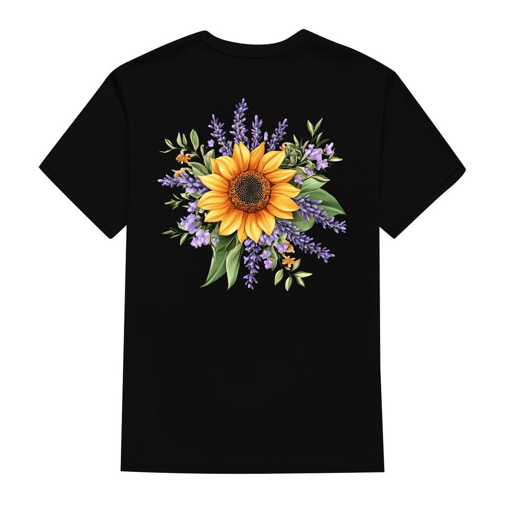 Women's Fashionable Round Neck Casual Retro Print Short Sleeved T-shirt Top