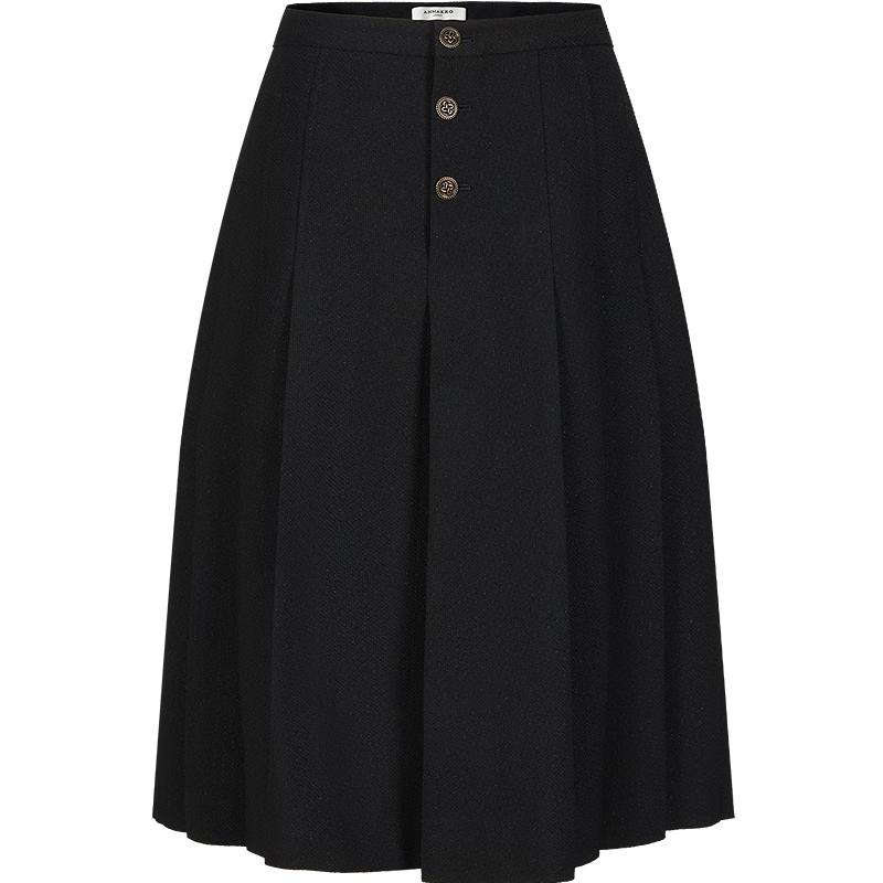 JUZI Anna & Co. Elegant Pleated A-Line Midi Skirt L