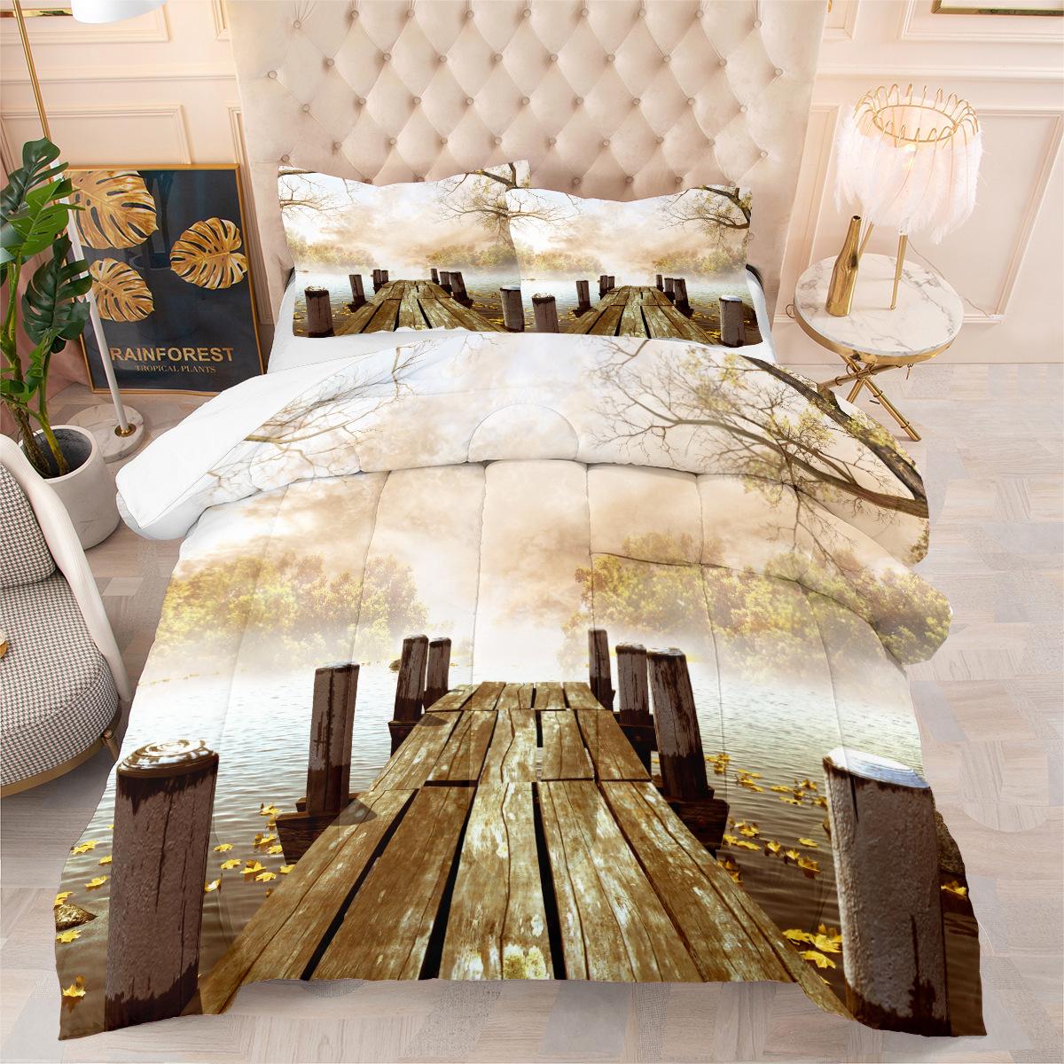 Woodland Bridge Ambiance Three-piece Digital Print Comforter Set 140*200cm