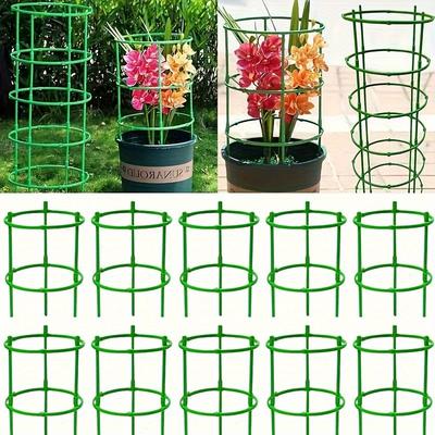 60pcs Stackable Plastic Plant Support Rings - Garden Stakes for Flowers, 10-Layer Climbing Plants Holder