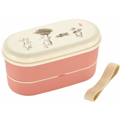 

Skater SX2WB Wood Grain Two-Tier Bento Box, 630ml, Auspicious Rabbit Design, Made in Japan
