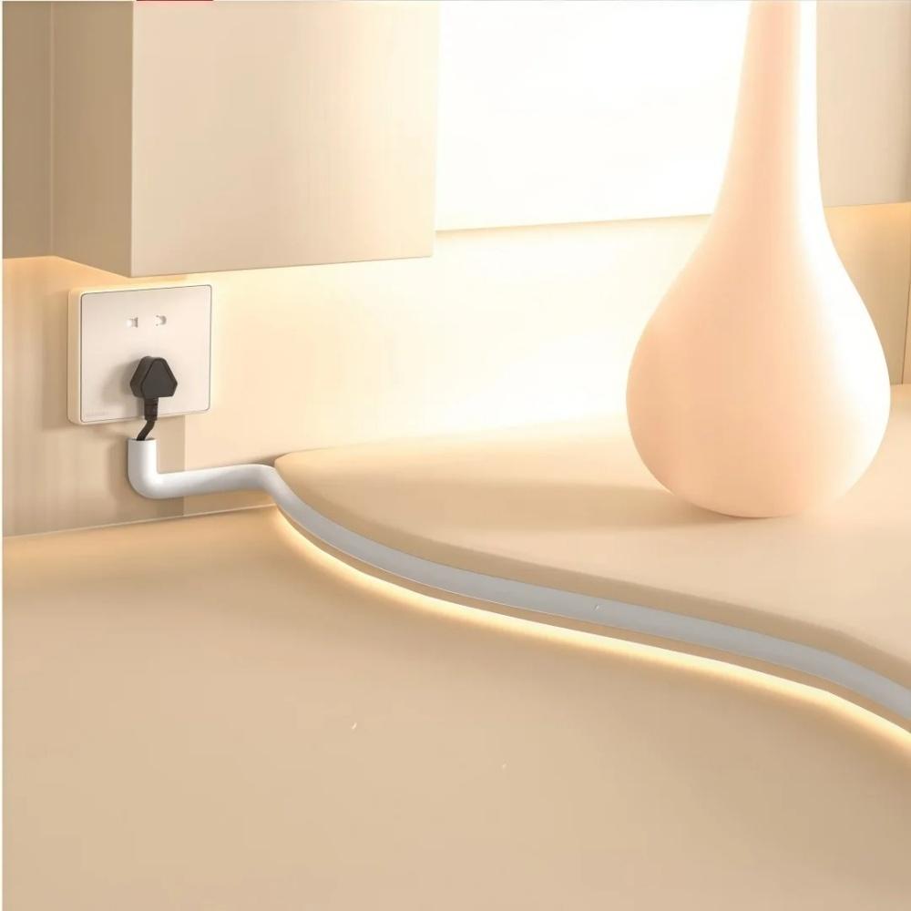 1PC 1mx2cm/3cm/4cm White Flexible Floor Cable Cover Self-Adhesive Wall Cord Hider Wire Duct Duct Slot Cable Manage Wall Cover