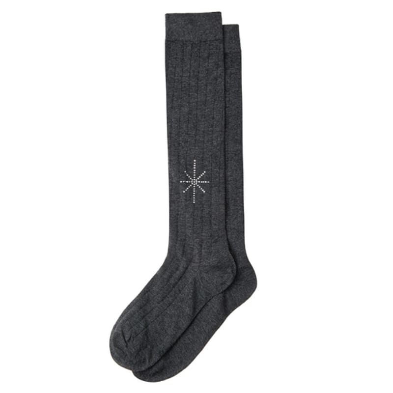 SALTY PEBBLE GLITTERING GEM RIBBED Socks [CHARCOAL]