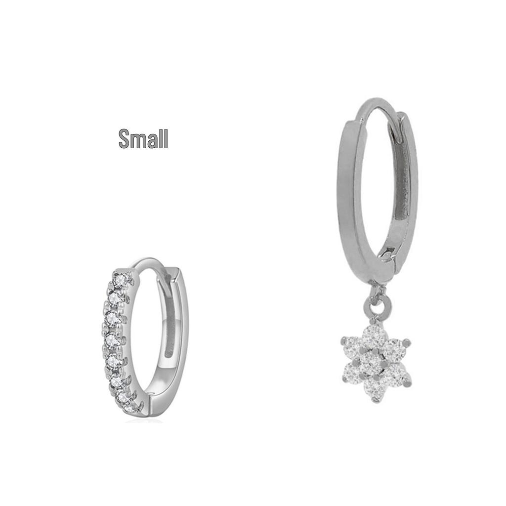 24K Gold Plated Zirconia Stud Earrings - Elegant Copper Design
