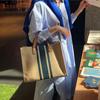 Shiling Niche Bag Female Commuter Student Hand-Held Canvas Bag Tote Bag Large-Capacity Briefcase