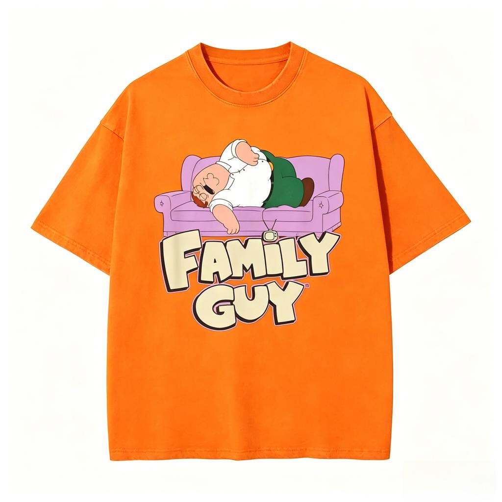 Families Guys Peter Griffin Couch Nap Washed T Shirt Streetwear Hip Hop Tshirts Funny Tee Unisex Unisex Cotton High Street Printed