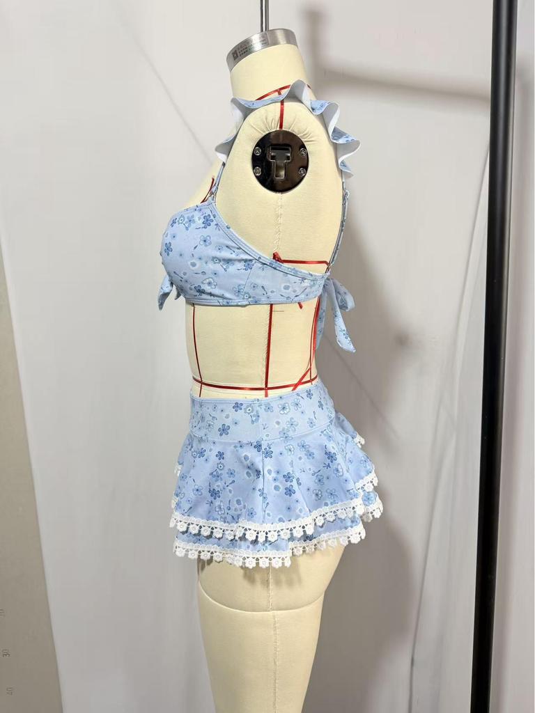 2026 Damen Europäisches & Amerikanisches Bedrucktes Strand-Bikini-Set