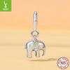 S925 Sterling Silver Baby Elephant Pendant Opening And Closing Button Head, Cute Animal Lucky Diy Beaded Accessories