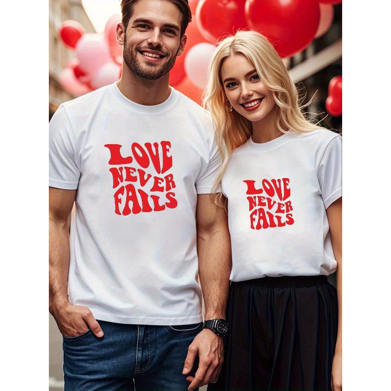 1PCS Valentine s Day Limited Couple T-shirt XXL белый