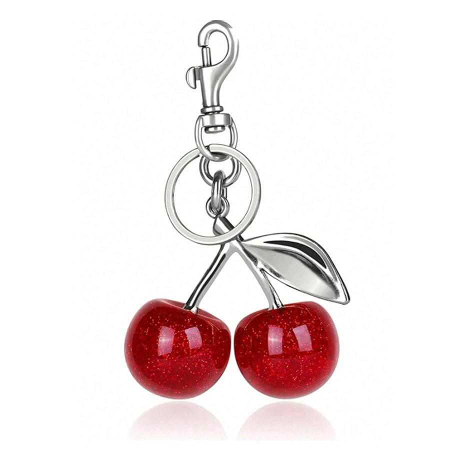 Cherry Bag Pendant Women's Bag Accessory Car Key Pendant Elegant Couple Gift Cherry Bag Charm