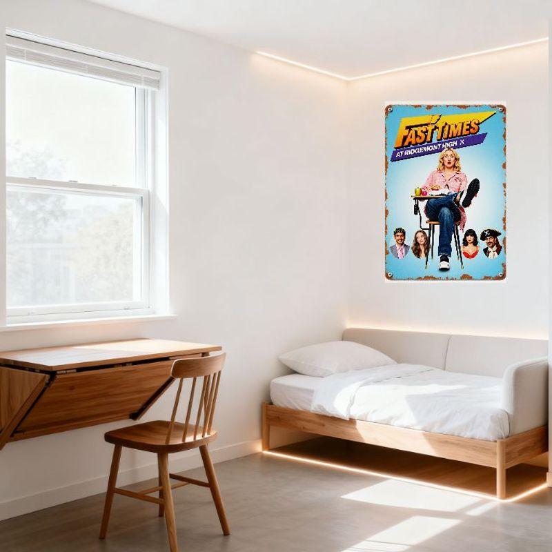 Fast Times At Ridgemont High X Vintage Metal Tin Sign Retro Distressed Rusty Edge Wall Plaque for Bar Club Home Movie Poster Dec