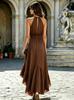 Ärmellos Übergröße sexy schulterfrei neu in Kleidern für Damen lässig locker Maxi lang Sommer Partykleid