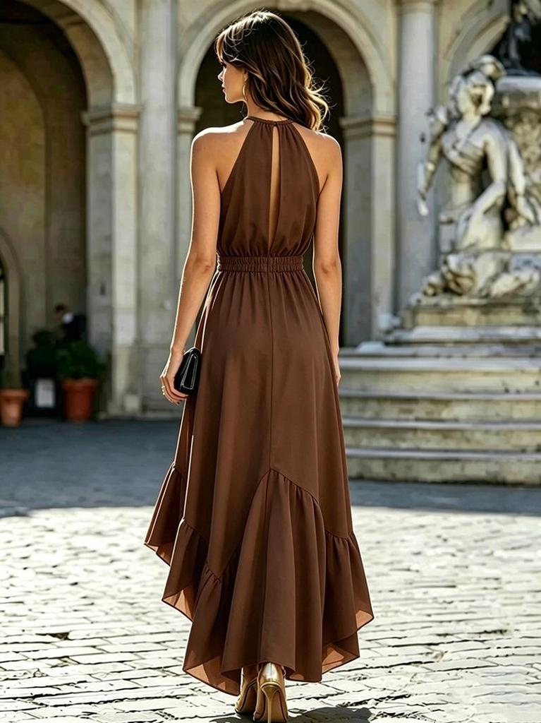 Ärmellos Übergröße sexy schulterfrei neu in Kleidern für Damen lässig locker Maxi lang Sommer Partykleid