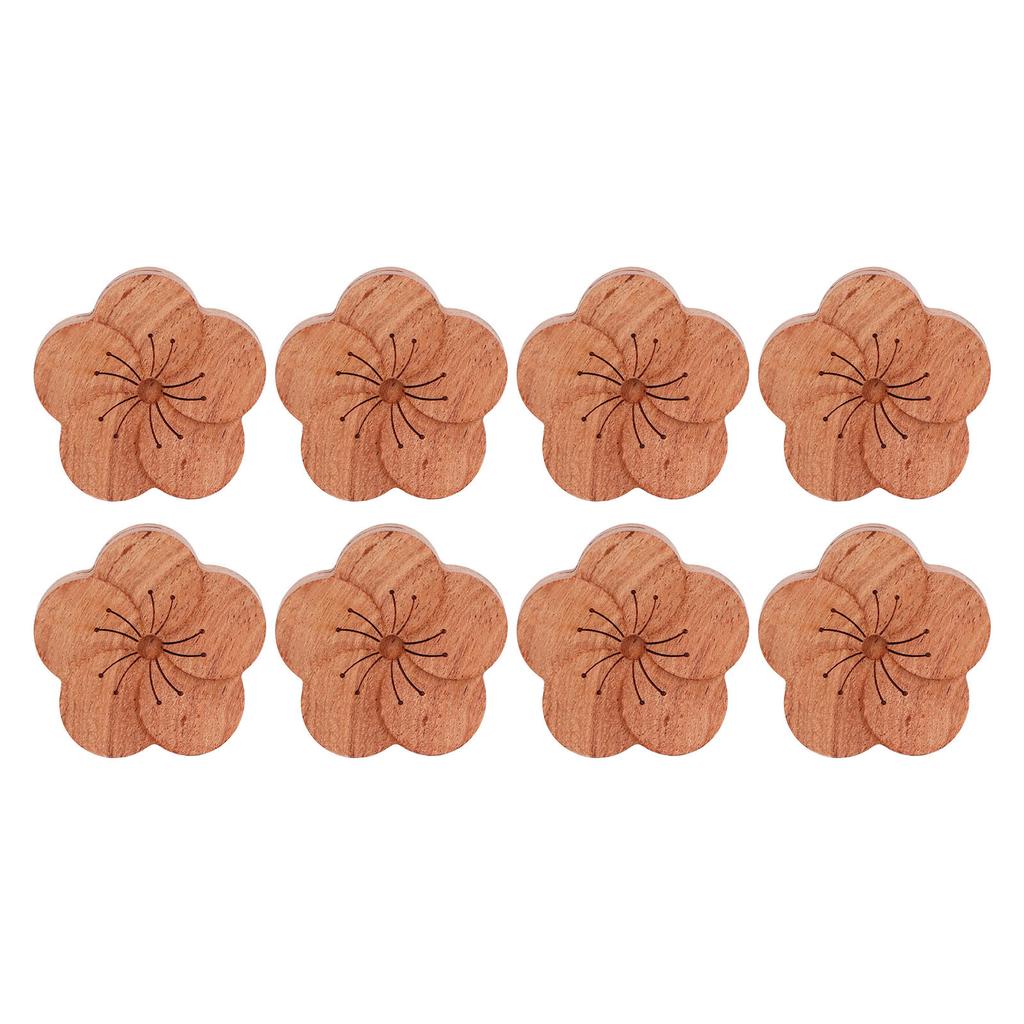 8pcs Essential Oil Car Diffuser Plum Flower Shape Simple Compact Rosewood Material Aroma Diffuser