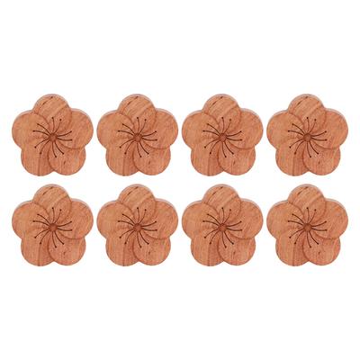 8pcs Essential Oil Car Diffuser Plum Flower Shape Simple Compact Rosewood Material Aroma Diffuser