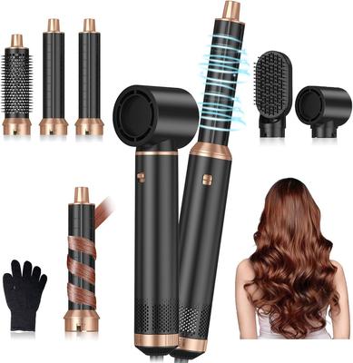 5 In 1 Blow Dryer Brush, Upgrade Hair Dryer Brush Air Curler Air Curling Wrap Styler, Detachable Hot Air Brush Negative Ion Curling Brush