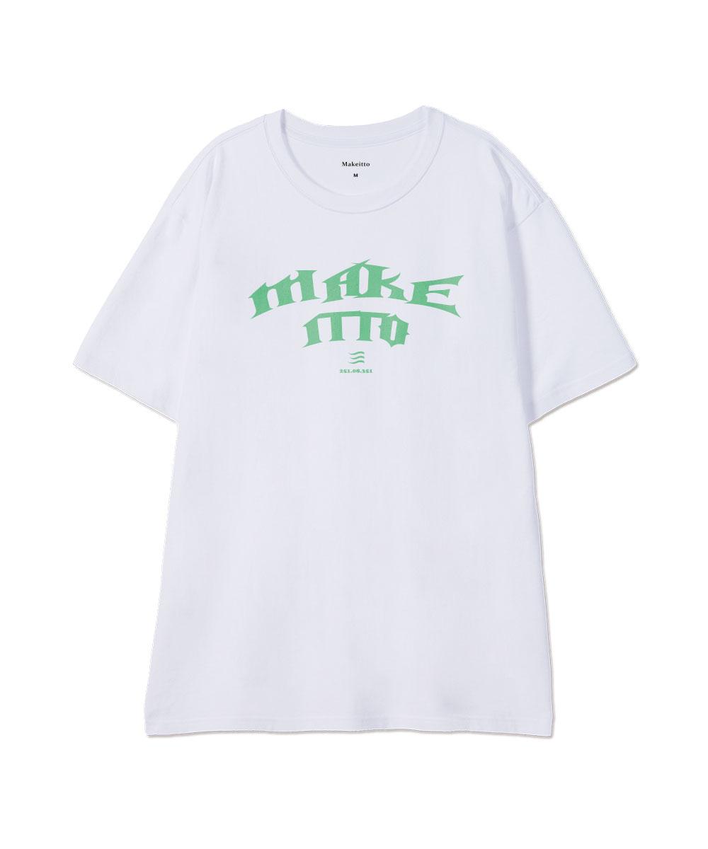 Make It Two [Black Letter]Crew Neck Tee_White M