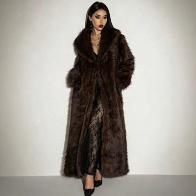 Temperamentvoll vielseitig, kaschiert Fleisch und lässt dünn aussehen, modische Kunstpelz lockere lange Plüschjacke, verdickt für Wärme, für den Streetstyle