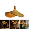 Ceiling Lamp Rattan Hat Lampshade 30cm -Bulb Not Included Vintage with 120cm Cord Modern for Living