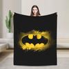 Batmans Symbol Logo Blanket Wool Funny Breathable Throw Blanket for Chair Covering Sofa Summer,