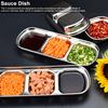 Edelstahl Drei Fächer Saucenschale Gewürzschale Snackteller Lebensmittel Dippschale für Zuhause Küche
