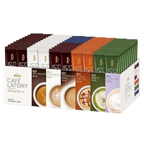 AGF Blendy Caffe Latory Stick Assortment 100 Sticks Coffee Variety Pack