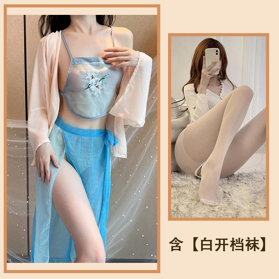 Sex Underwear Sexy Pure Desire Hot Uniform Retro Belly Pocket Antique Embroidery Seduction Nightdress Republic of China Suit