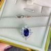 100 %S Color Sapphire Pendant Necklaces Sparkling High Carbon Women Diamond Nuptial Bridal Event Gathering Fine JewelryTrendy