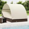 VidaXL 2-seater Sunbed with Round Brown Roof 211x112x140 Cm, Lounge Chair, Outdoor Lounge Chair, Daybed, Bed of 319653