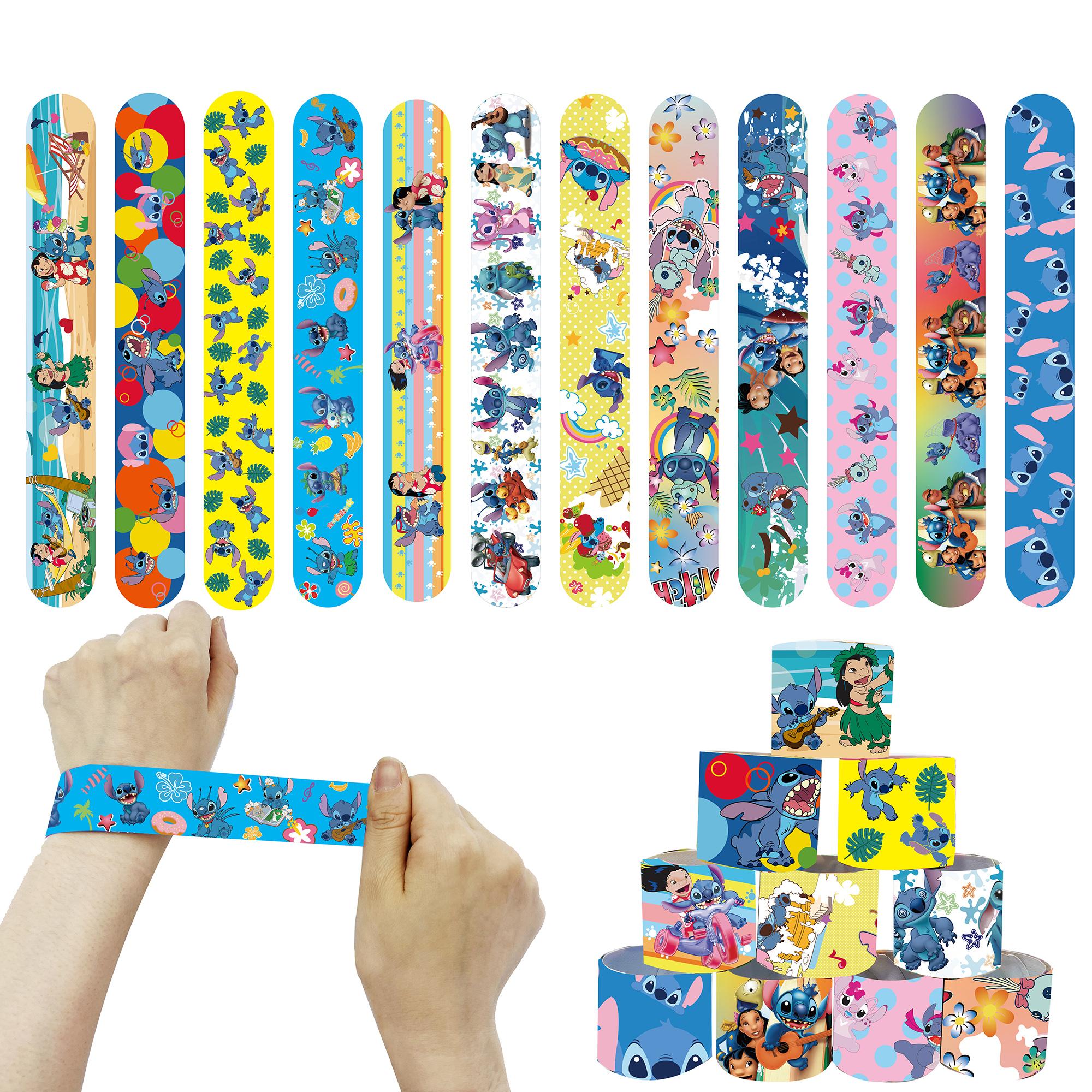 

12/24/36pcs Lilo Stitch Slap Bracelet Party Supplies Gifts Wristband Favors Children Birthday Souvenirs Classroom Reward s Kid Friendly Entertaining 12pcs