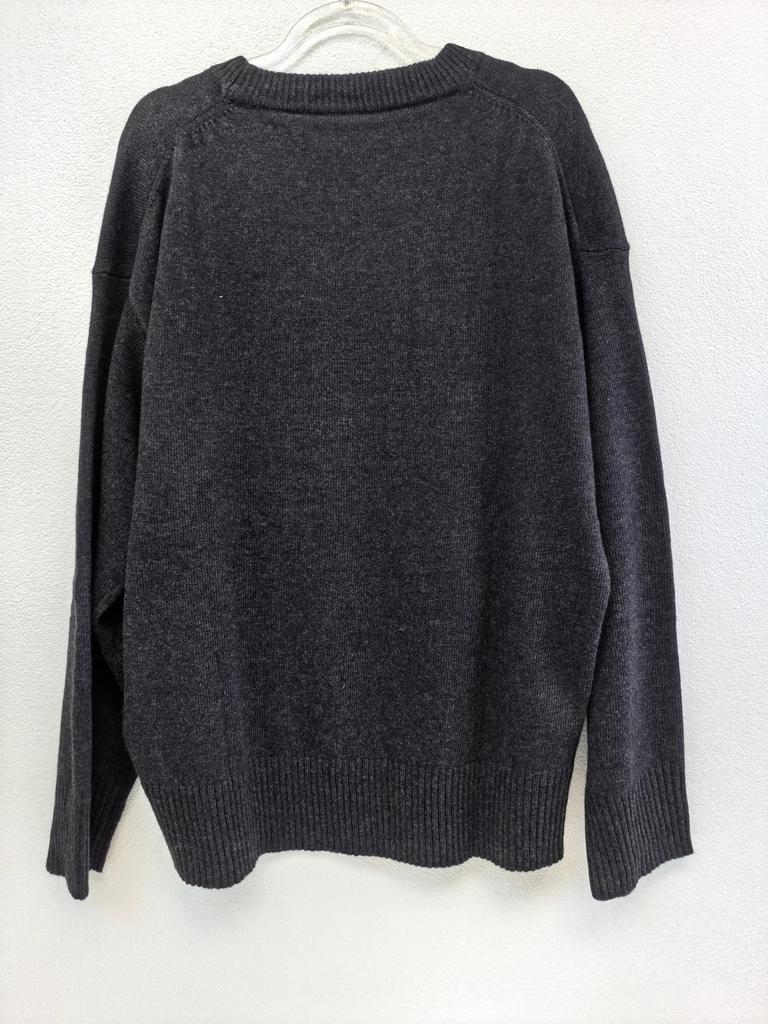 Wool Blend Floral Letter Pattern Round Neck Loose Sweater