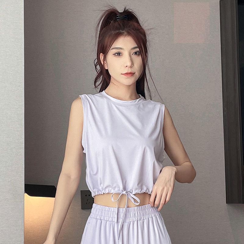 

Женский летний повседневный быстросохнущий спортивный костюм с брюками карго и свободной майкой XL (Chest/Waist Reference)